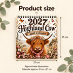 Highland Cow 2027 Wall Calendar – Floral Country