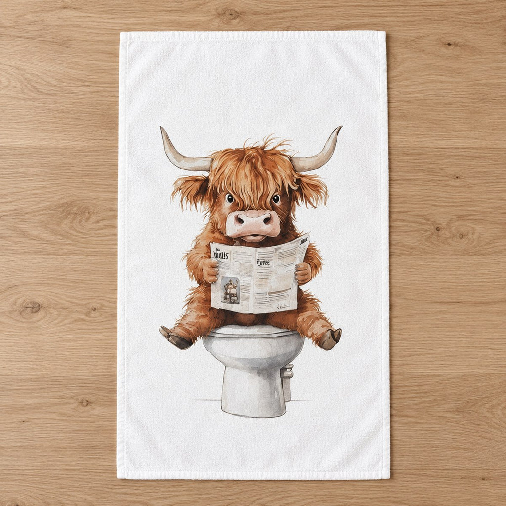 Bathroom Highland Cow Towel – Choose Your Design
