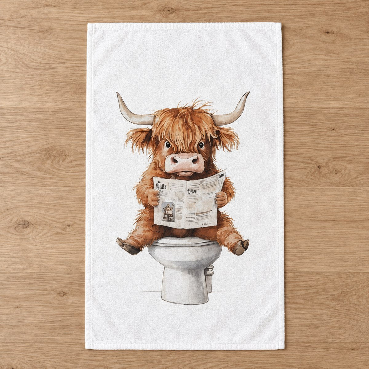 Bathroom Highland Cow Towel – Choose Your Design