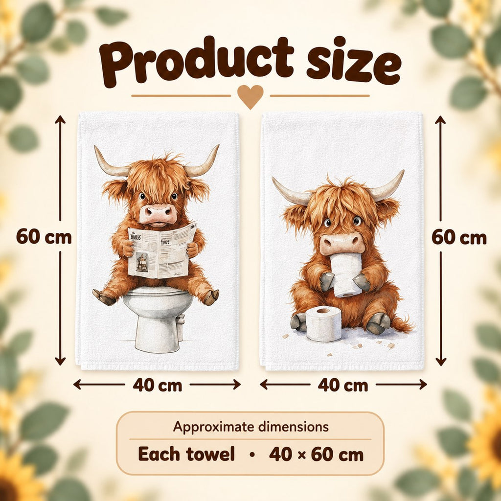 Bathroom Highland Cow Towel – Choose Your Design