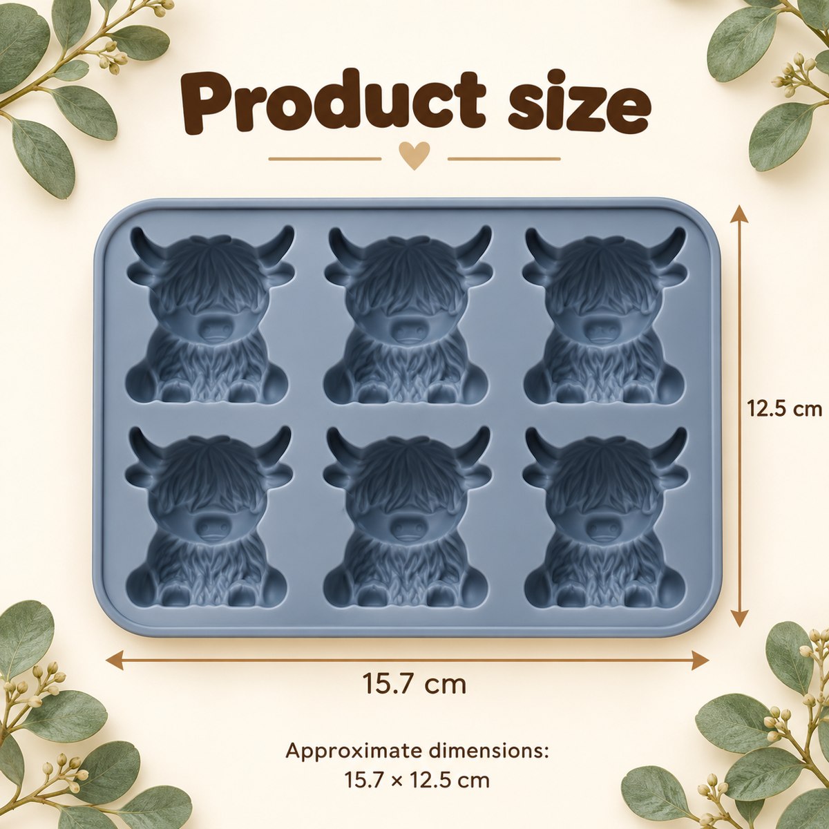 Highland Cow Ice Cube Tray – Blue or Pink