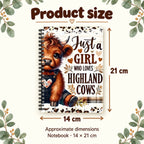 Just a Girl Highland Cow Lined Notebook