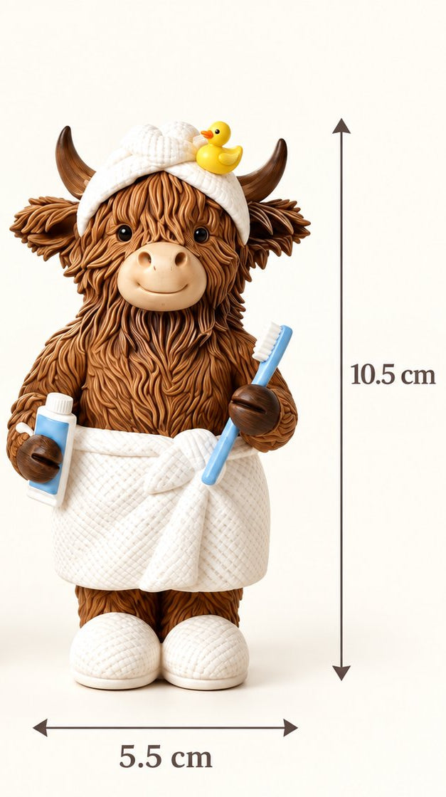 Highland Cow Bathroom Figurines