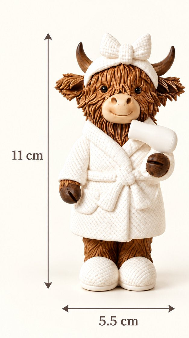Highland Cow Bathroom Figurines