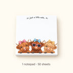 Pink Bow Highland Cow Memo Pad. contents.
