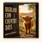 Highland Cow Country Days 2027 Wall Calendar. main.