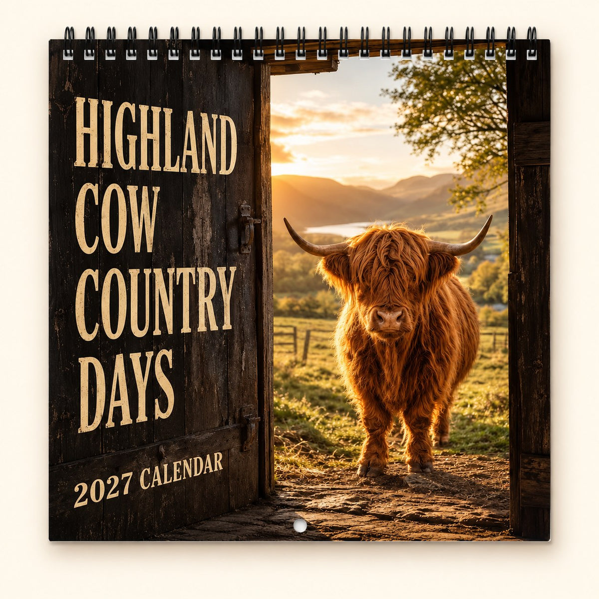 Highland Cow Country Days 2027 Wall Calendar. main.