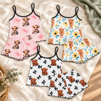 Highland Cow Camisole & Shorts Pyjamas – Choose Your Design. country flatlay front.
