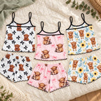 Highland Cow Camisole & Shorts Pyjamas – Choose Your Design. country flatlay back.