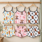 Highland Cow Camisole & Shorts Pyjamas – Choose Your Design. hanger three sets.