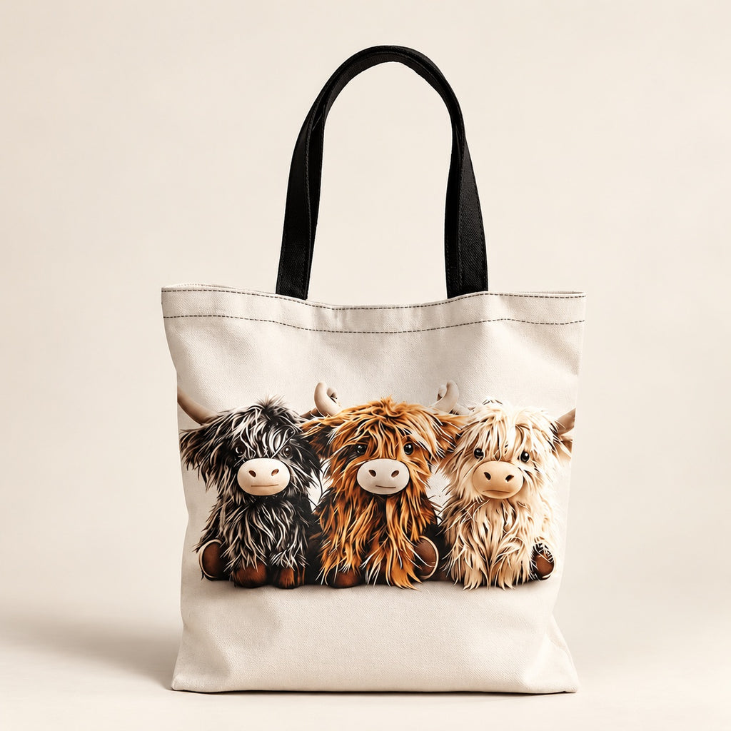 Three Highland Cows Tote Bag. main.