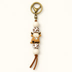 Western Highland Cow Beaded Keyring – Choose Your Colour. brown.