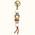 Western Highland Cow Beaded Keyring – Choose Your Colour. black.
