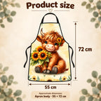Sunflower Highland Cow Apron