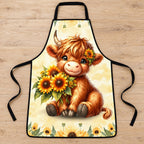 Sunflower Highland Cow Apron