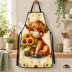 Sunflower Highland Cow Apron