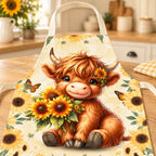 Sunflower Highland Cow Apron