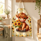 Sunflower Highland Cow Apron